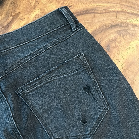 Express Straight Mini mid rise jean skirt with fringe - Picture 8 of 15